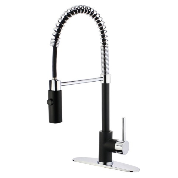 Gourmetier LS8777DL Concord Single-Handle Pre-Rinse Kitchen Faucet, Black/ Chrome LS8777DL - main